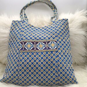 Vera Bradley Blue/Yellow Floral Print Shoulder Bag